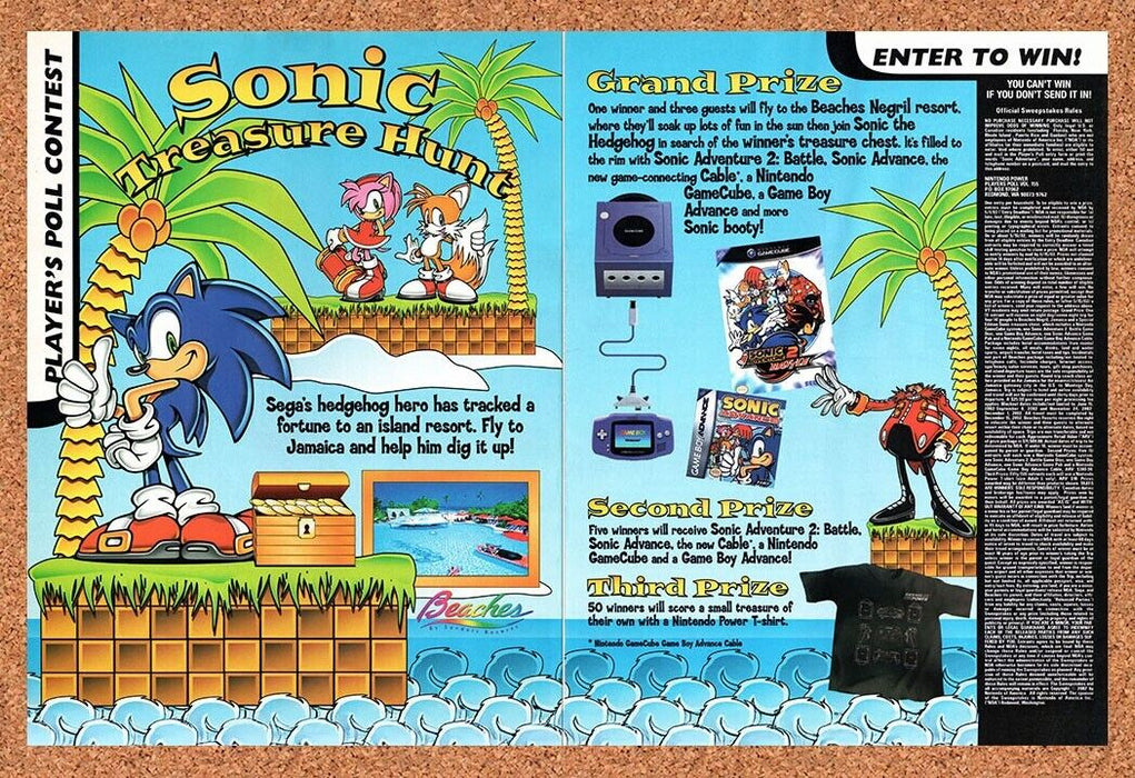 2002 Sonic Treasure Hunt Sweepstakes Original Ad - for just $21.49! 