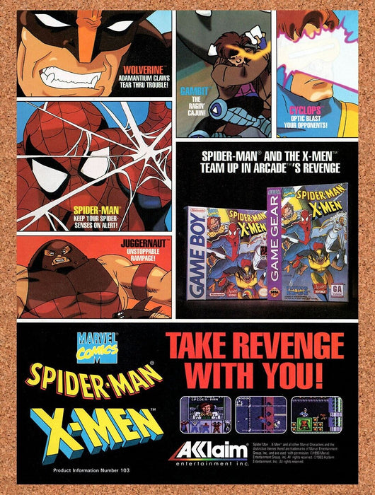 1994 Spider-Man X-Men Game Gear Original Ad v2 - for just $17.99! 