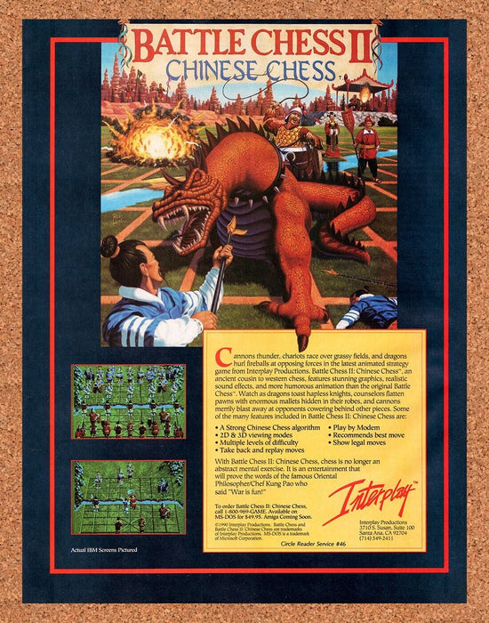 1991 Battle Chess II Chinese Chess Original Ad v1 - for just $18.99! 