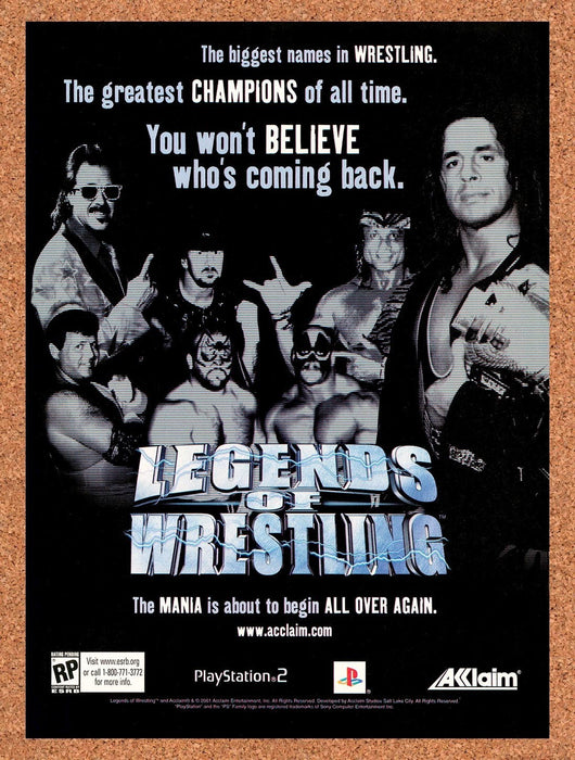 2001 Legends Of Wrestling PS2 Original Ad v2 - for just $19.49! 