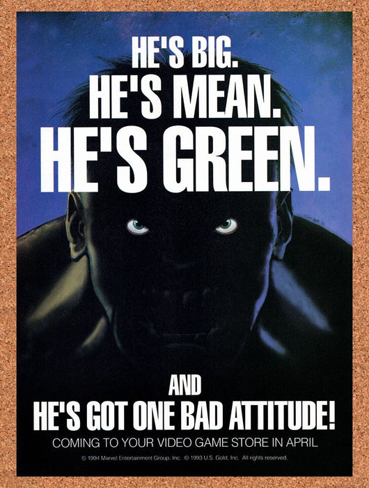 1994 Hulk Genesis Original Ad v6 - for just $17.99! 