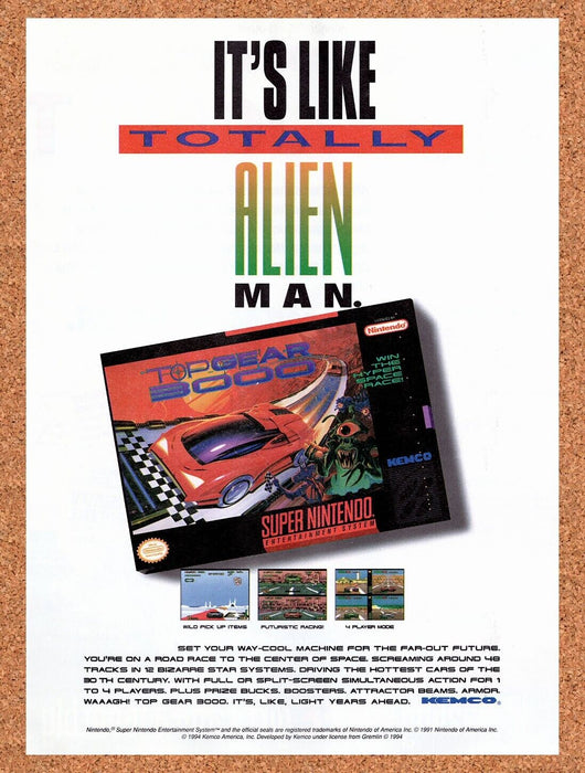 1994 Top Gear 2001 SNES Original Ad v1 - for just $17.99! 