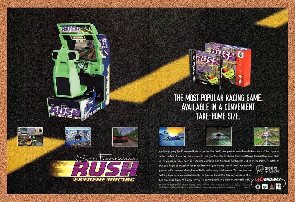 1998 San Francisco Rush Extreme Racing N64 Original Ad v2 - for just $21.49! 