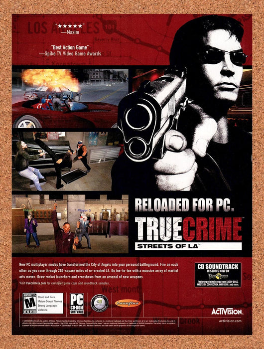 2004 True Crime Streets Of LA Reloaded For PC Original Ad v6 - for just $17.99! 