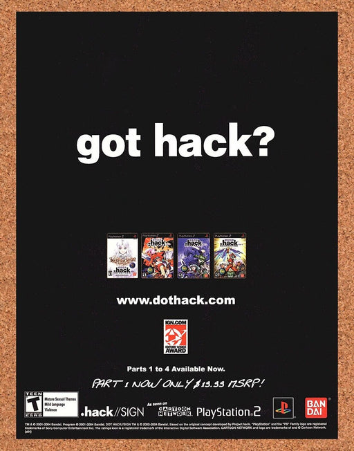 2004 Dot Hack Collection PS2 Original Ad - for just $17.99! 