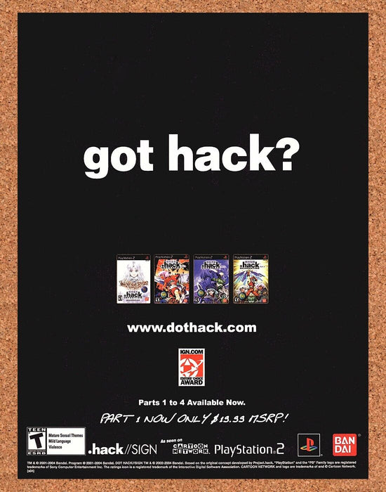 2004 Dot Hack Collection PS2 Original Ad - for just $17.99! 