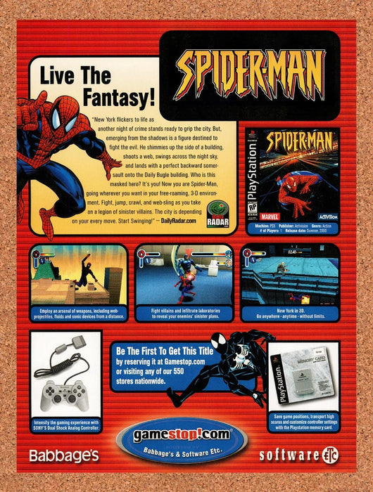 2000 Spider-Man GameStop Original Ad v5 - for just $16.57! 