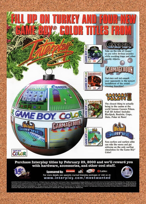 1999 Interplay GBC Holiday Launch Titles Original Ad v3 - for just $17.99! 