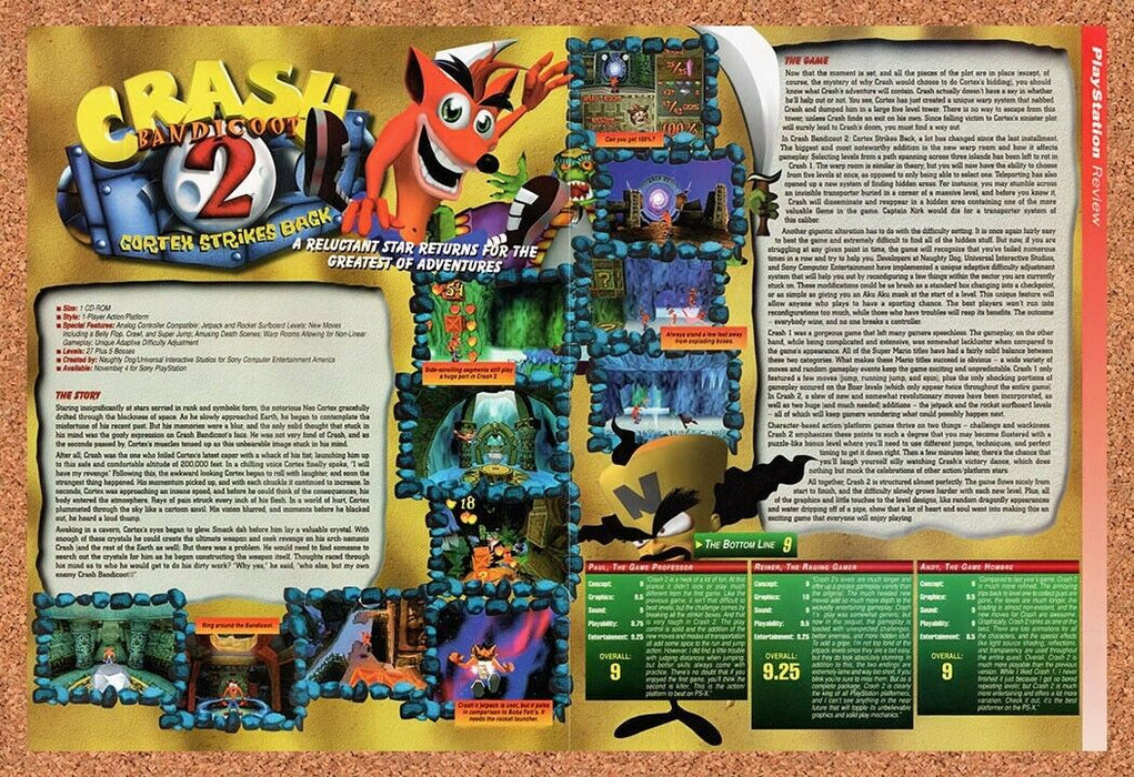 1997 Crash Bandicoot 2 Cortex Strikes Back PS1 Original Ad v1 - for just $21.49! 