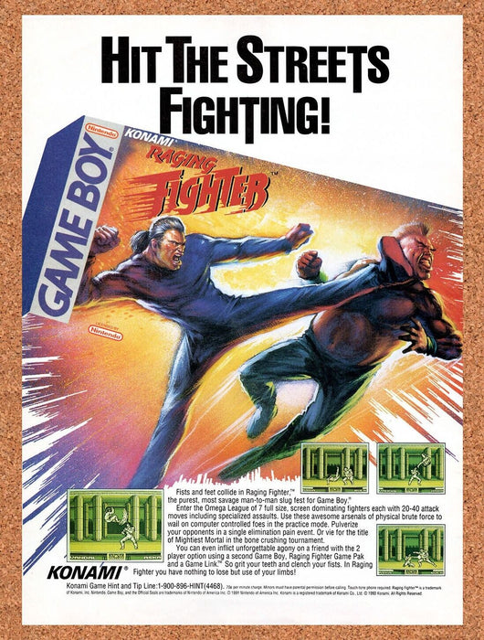 1993 Raging Fighter Game Boy Original Ad v1 - for just $17.99! 