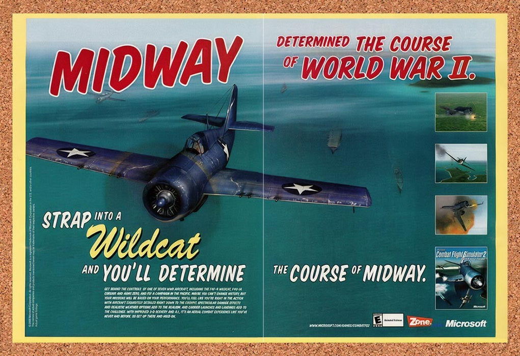 2000 Combat Flight Simulator WW2 Pacific Theater PC Original Advertisement v2 - for just $23.99! 