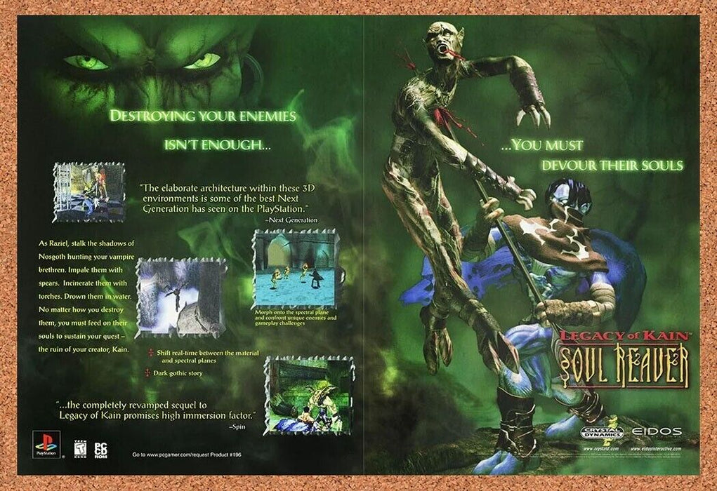 2001 Legacy Of Kain Soul Reaver PS1 Original Ad v1 - for just $21.49! 