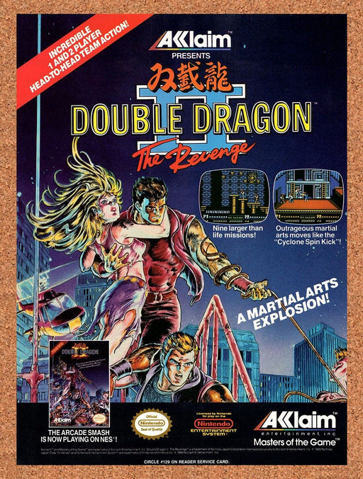 1990 Double Dragon II The Revenge NES Original Ad v1 - for just $17.99! 