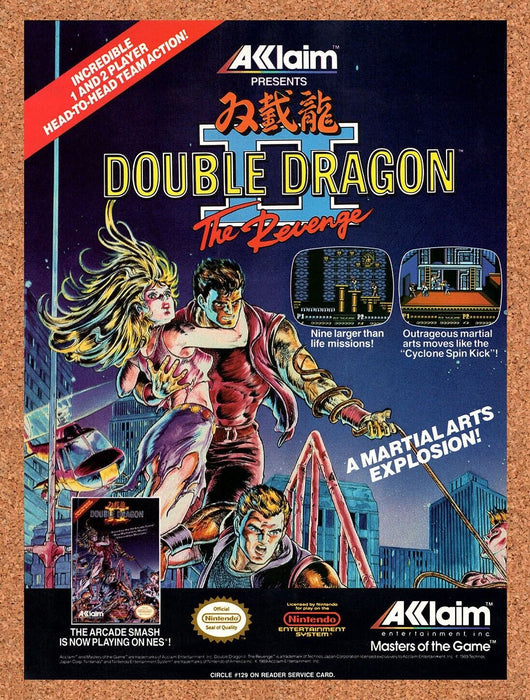 1990 Double Dragon II The Revenge NES Original Ad v1 - for just $17.99! 