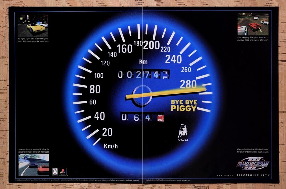 1998 Need For Speed 3 Hot Pursuit PS1 Original Ad v1 - for just $21.49! 