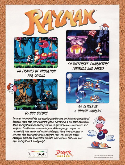 1995 Rayman Jaguar Original Ad v4 - for just $17.99! 
