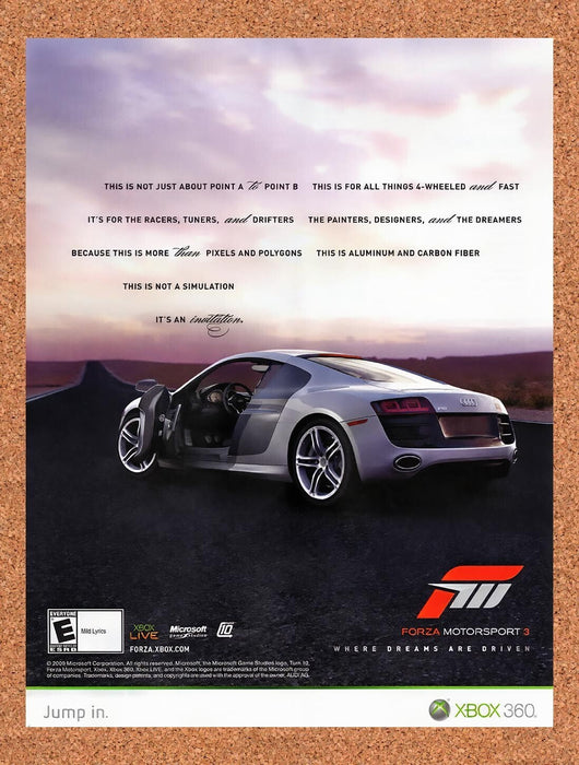2010 Forza Motorsport 3 Xbox 360 Original Ad v2 - for just $17.99! 