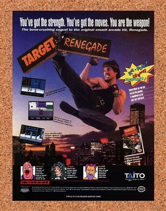 1991 Target Renegade NES Original Ad - for just $17.99! 