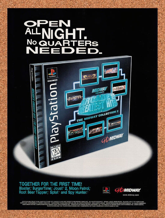 1998 Midway Arcade Greatest Hits The Midway Collection 2 PS1 Original Ad v1 - for just $17.99! 
