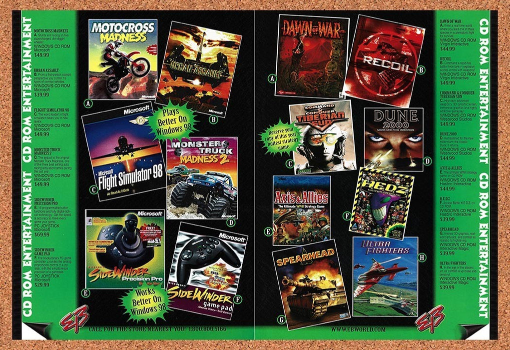 1998 EB Games PC Games & Accessories Original Advertisement v15 - for just $23.99! 