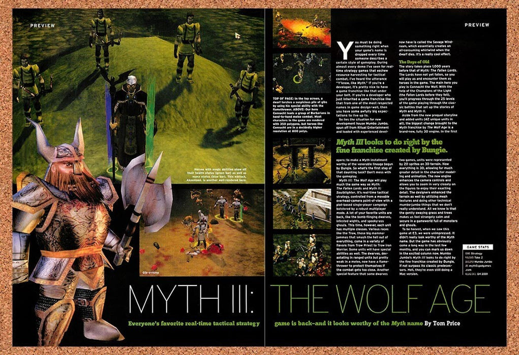 2001 Myth III The Wolf Age PC Original Advertisement vr1 - for just $23.99! 