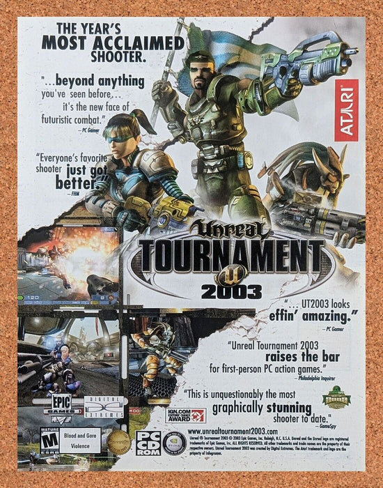 2003 Unreal Tournament 2003 PC Original Ad v6 - for just $17.99! 