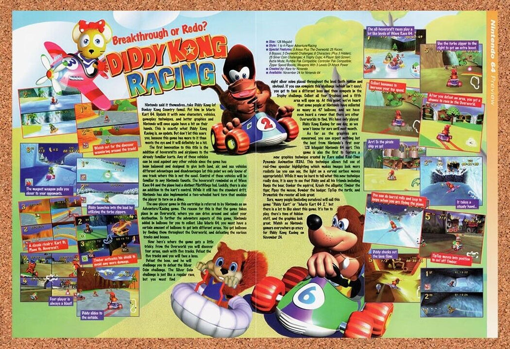 1997 Diddy Kong Racing N64 Original Ad v2 - for just $21.49! 