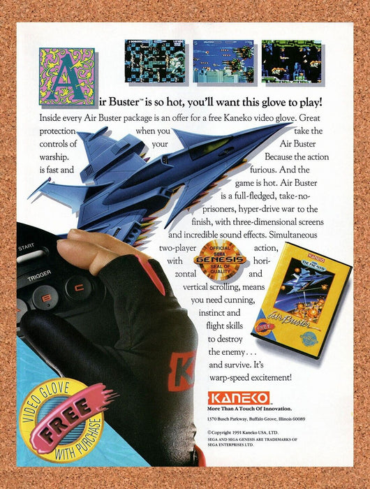 1991 Air Buster Genesis Original Ad v1 - for just $17.99! 