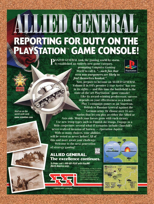 1996 Allied General PS1 Original Advertisement v1 - for just $19.49! 