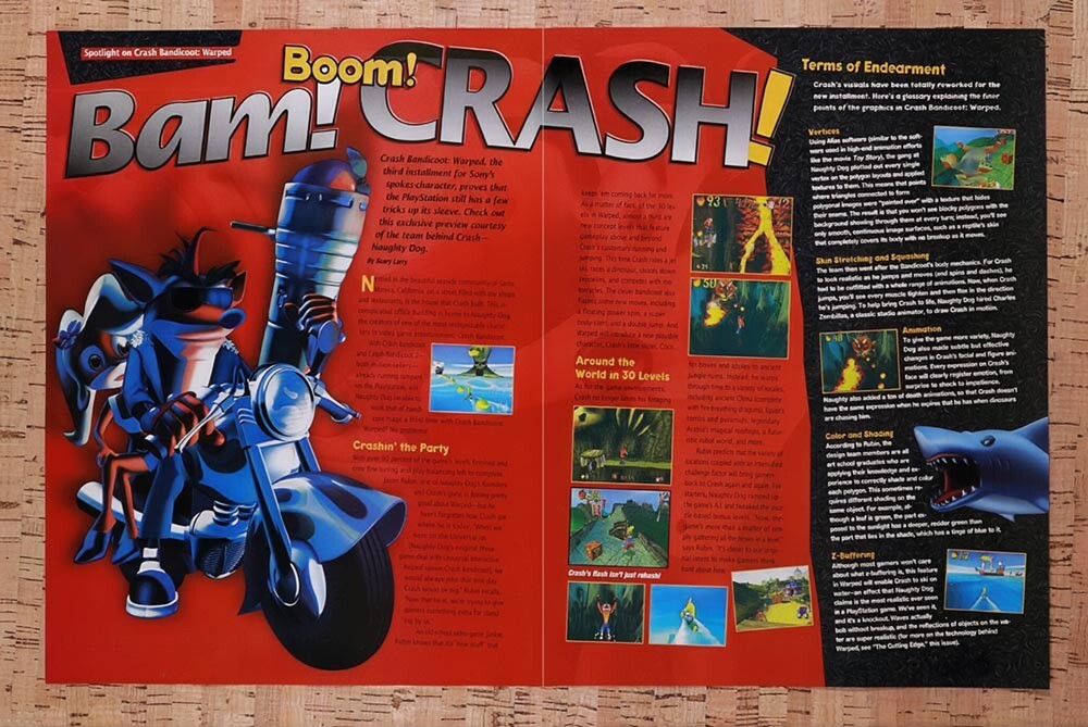 1998 Crash Bandicoot Warped PS1 Original Ad v3 - for just $21.49! 