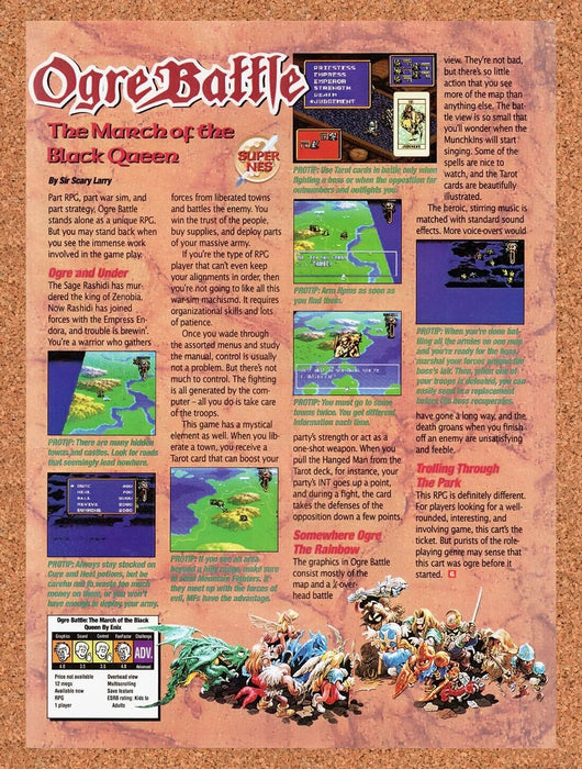 1995 Ogre Battle March Of The Black Queen SNES Original Ad v1 - for just $17.99! 