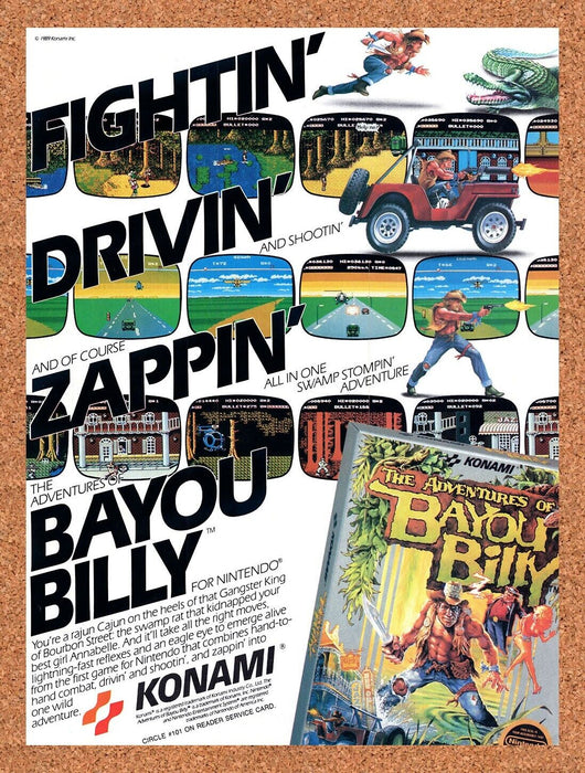 1990 Bayou Billy NES Original Ad v1 - for just $17.99! 