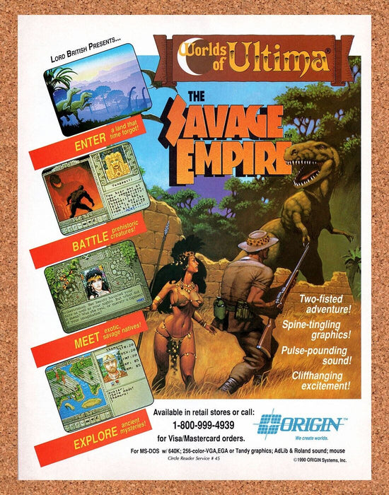 1991 Worlds Of Ultima Savage Empire MS-DOs Original Ad - for just $18.99! 