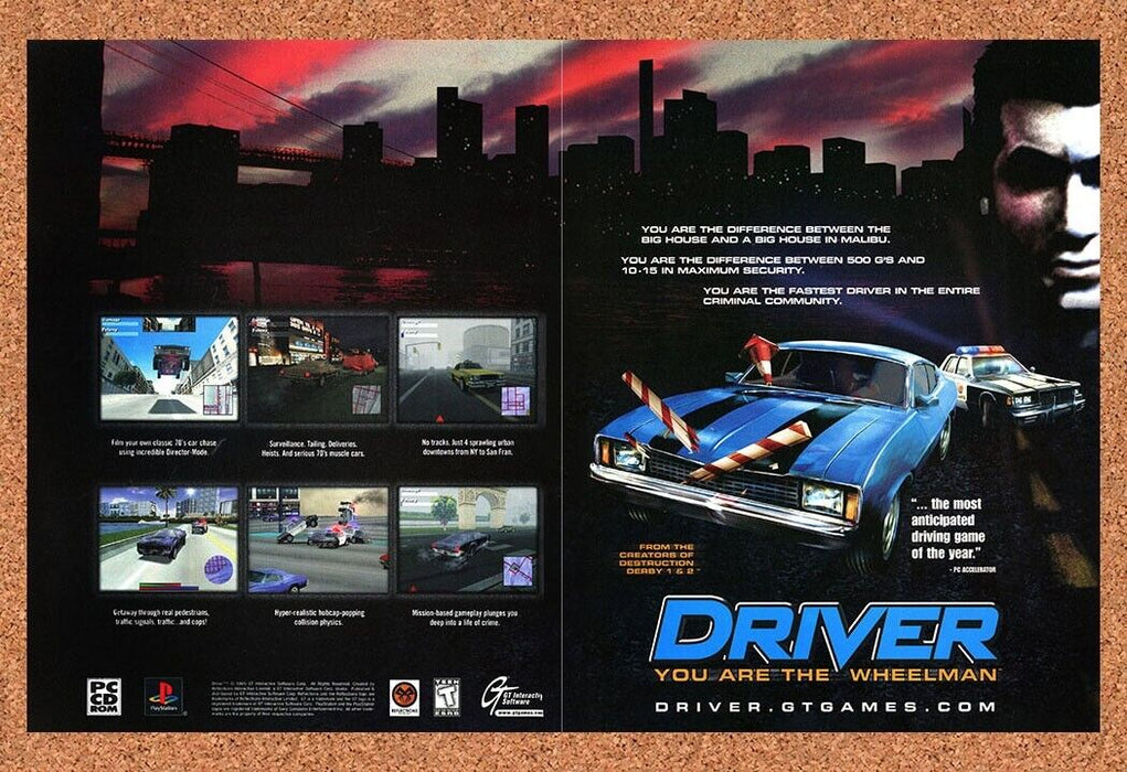 1999 Driver You Are The Wheelman PC Original Ad - for just $21.49! 