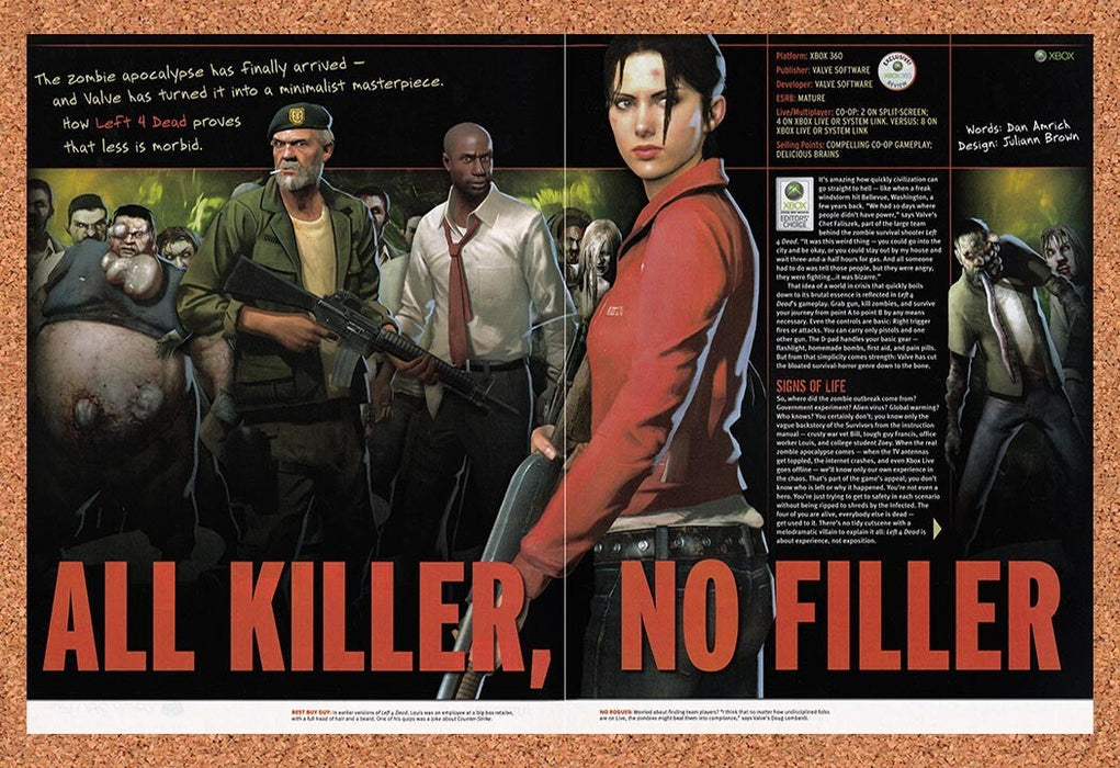2008 Left 4 Dead Xbox 360 Review Original Ad v3 - for just $21.99! 