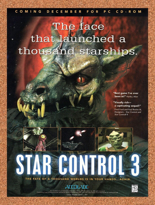 1995 Star Control 3 PC Original Ad v3 - for just $17.99! 