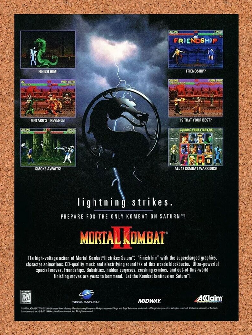 1997 Mortal Kombat II Saturn Original Ad - for just $17.99! 