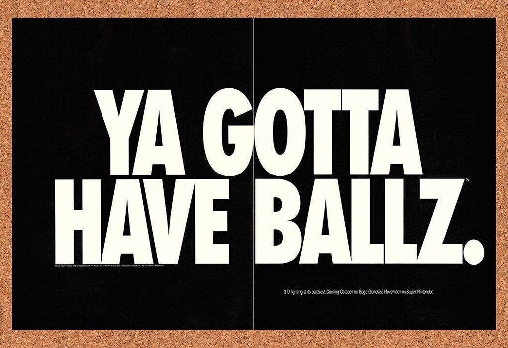 1994 Ballz SNES Original Ad v1 - for just $21.49! 