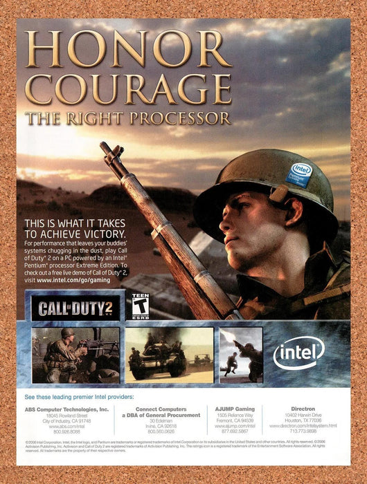 2006 Call Of Duty 2 Intel Original Ad v2 - for just $19.49! 
