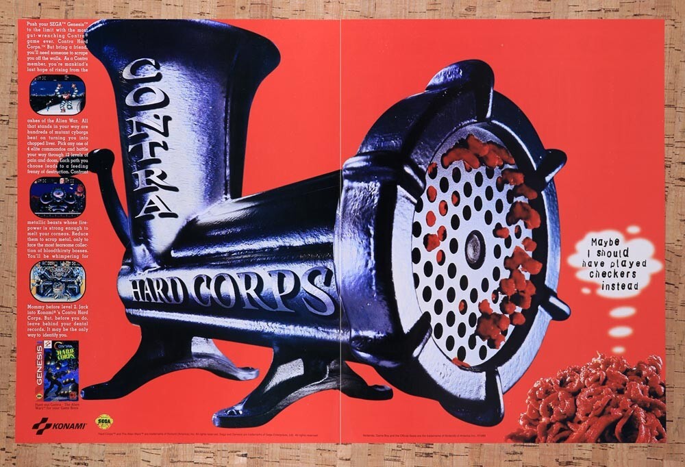 1994 Contra Hard Corps Konami Original Ad v1 - for just $18.27! 