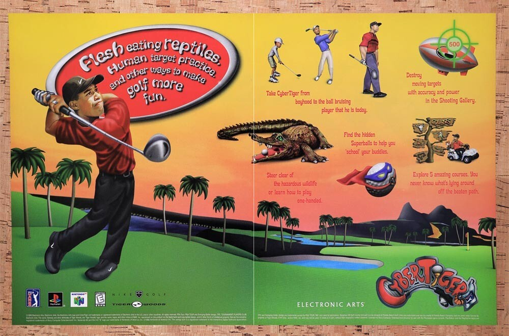 1999 Cyber Tiger PS1 Original Ad v1 - for just $21.49! 