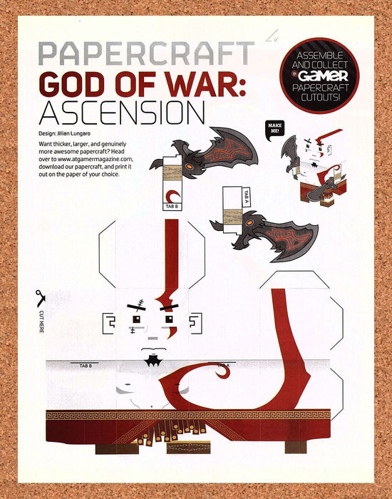 2013 God Of War Ascension PaperCraft Original Collectible Insert Ad - for just $17.99! 