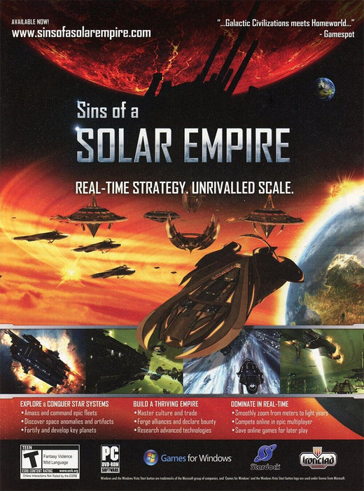 2010 Sins Of A Solar Empire PC Original Ad - for just $19.49! 