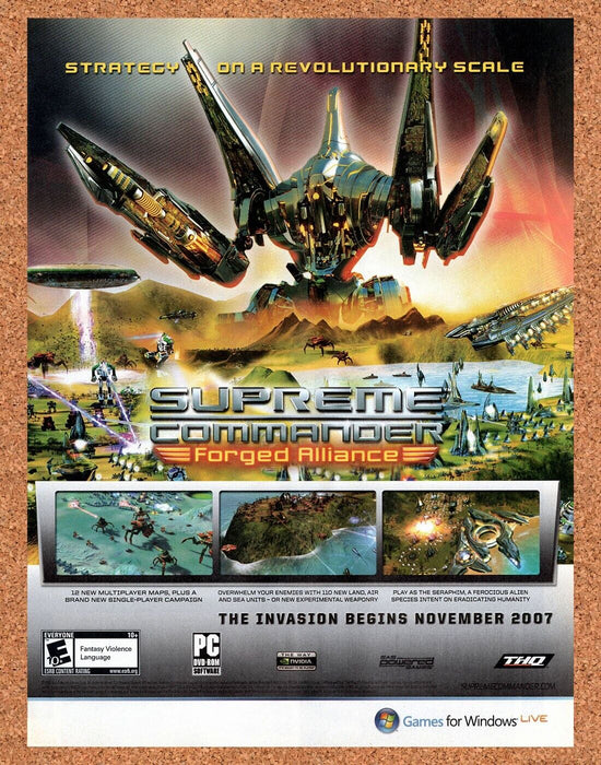 2007 Supreme Commander Forged Alliance PC Original Ad v1 - for just $17.99! 