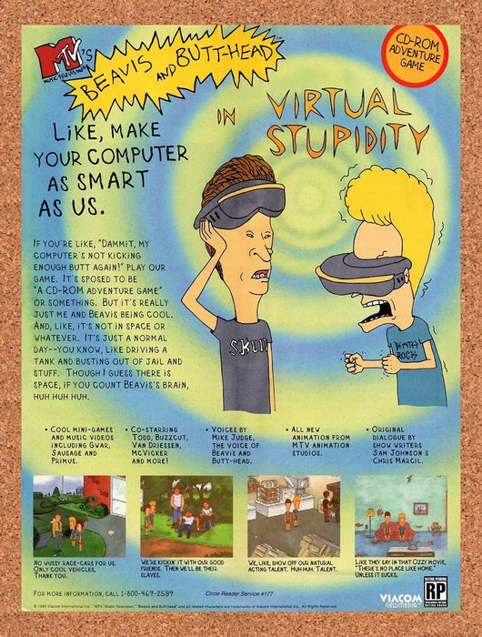 1995 Beavis And Butthead Virtual Stupidity PC Original Advertisement v1 - for just $19.49! 