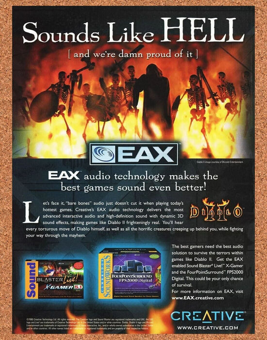 2002 Diablo II PC EAX Original Sound Blaster Ad v4 - for just $18.49! 