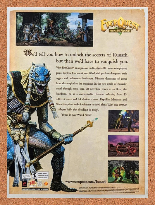 2000 EverQuest Ruins Of Kunark PC Original Advertisement v2 - for just $19.99! 