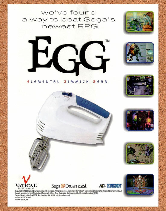2000 EGG Elemental Gimmick Gear Dreamcast Original Ad - for just $17.99! 
