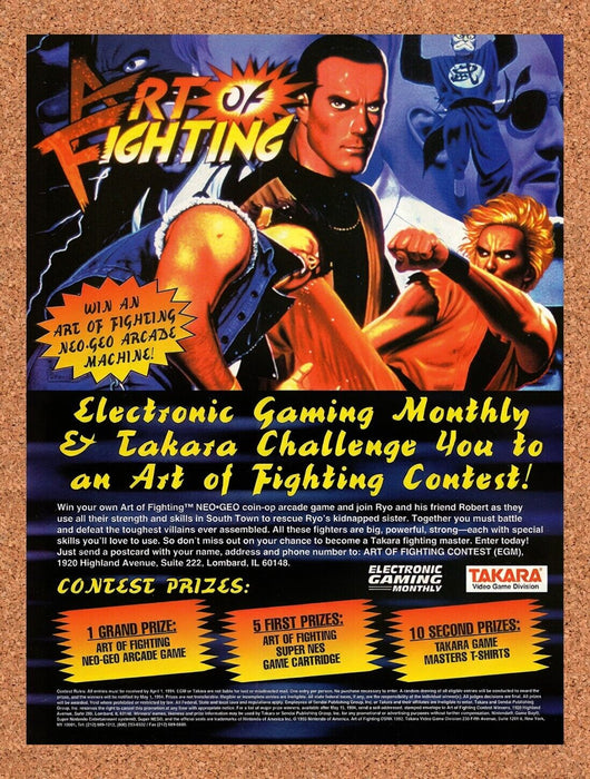 1994 Art Of Fighting Sweepstakes Original Ad v2 - for just $15.29! 