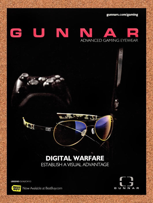 2010 Gunnar Legend Camo Advanced Gaming Eyewear Original Ad v1 - for just $17.99! 